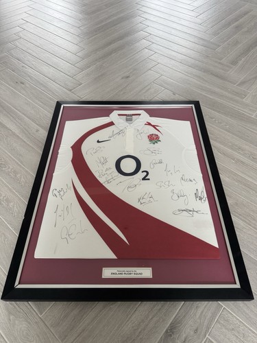 England rugby shirt signed - england,