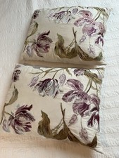 Laura Ashley Gosford Plum Embroidered Faux Silk Cushion Pair X 2 Covers