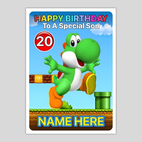 Yoshi personalised birthday - yoshi, a5