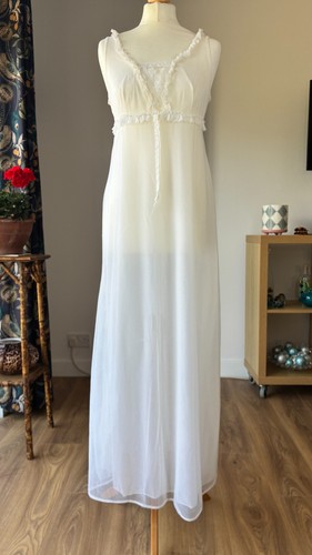 Vintage white nylon nightdress - vintage,