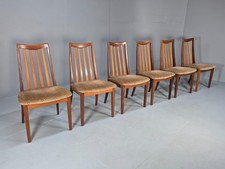 6 G Plan Fresco Range Dining Chairs Original Brown Velour 1980s EB10172 MDIN