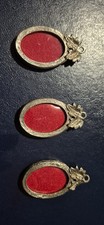 3 Miniature Oval Metal Photo