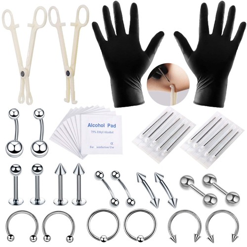 42pcs lip stud eyebrow - stud, ear