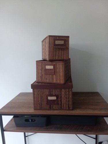 Rattan style nesting storage - style,