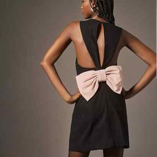 NEW Maeve x Anthropologie ✨L Bow back Mini Dress (minnie/quirky/Lady gaga)