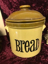 RARE 1970s 'Granville' STONEWARE  BREAD BIN  CONTAINER 10" TALL  x 9 1/2" WIDE 