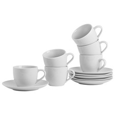 24 Piece Classic White Teacup