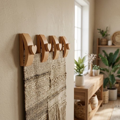 Tapestry hanger set 4pcs black - set,