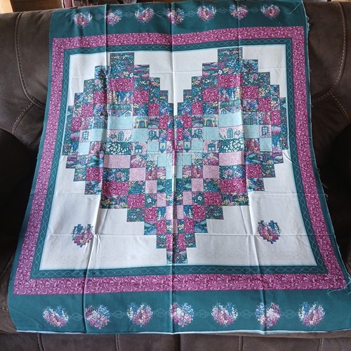 Vtg log cabin heart - cabin, heart"