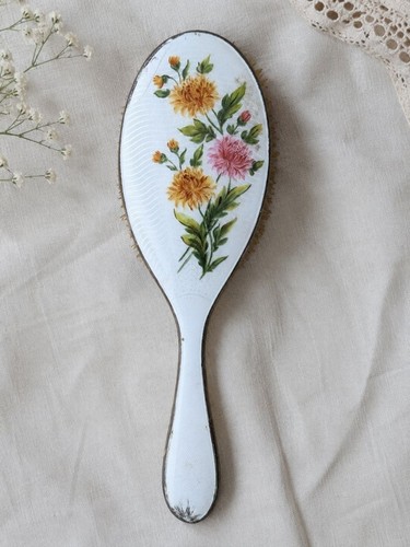 Vintage floral hair brush - brush, rcd