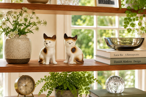 Vintage pair porcelain cat - vintage, of