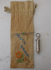 Vintage Girl Guides Whistle (Working) & Embroidered Toothbrush Bag Good Job Lot