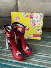Joules Welly Red Lily Floral - Size 6