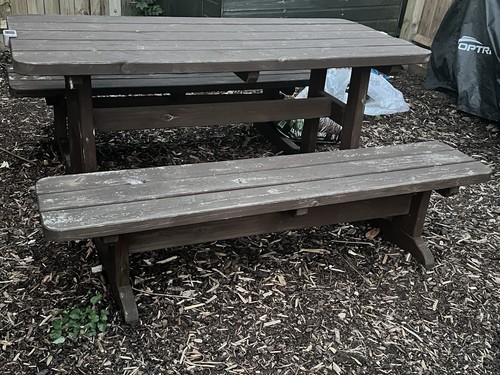 Wooden picnic table - wooden,
