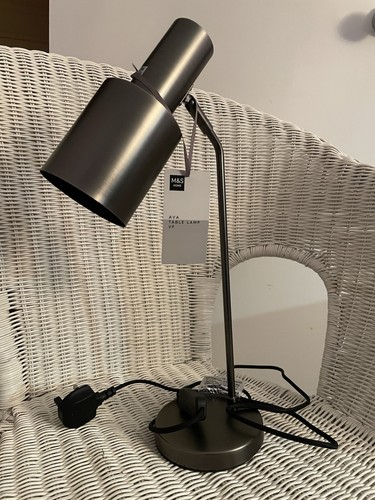 Ava metal table lamp grey - m&s,