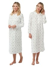 Women's Wincey Flannelette Nightdress, Cotton Nightwear Nighty, Size 8-26