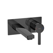 Roca Naia Wall-Mounted Basin Mixer Tap - Titanium Black - A5A3596CN0