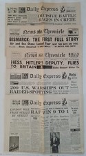 32 WWII Front Page Newspapers