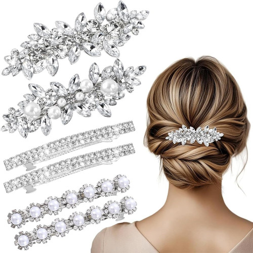 6pcs diamante hair - 6pcs,