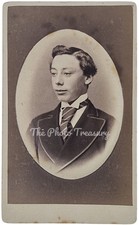 CDV SMART YOUNG MAN WITH STRIPED CRAVAT BY JACKSON BROS MANCHESTER VICTORIAN 