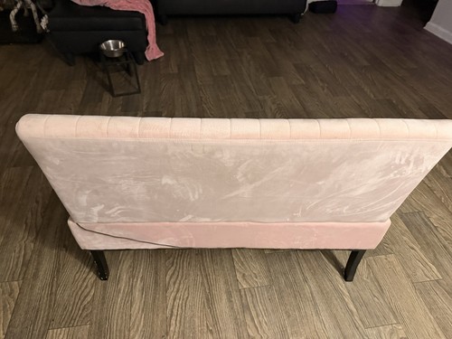 Pink velvet loveseat sofa - pink,