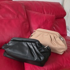 Primark Black Oversized Pouch Clutch Bag. Crossbody Strap. BNWT 