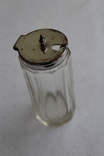 Vintage Crystal Glass Mustard Pot Silver Plate EPNS Hinged Lid  Condiment Jar