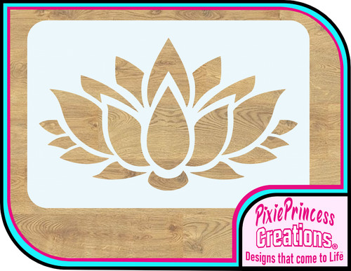 Flower lotus mylar stencil - flower,