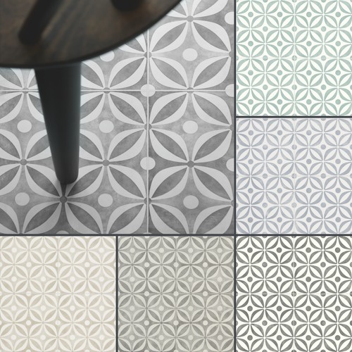 Cement tile effect cushioned - effect,