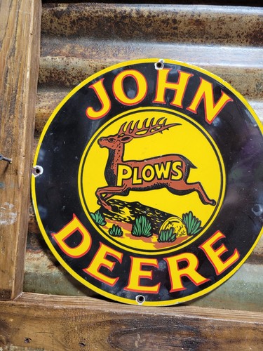 Vintage john deere porcelain - vintage,