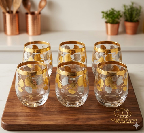 Set glasses with gold - 6,