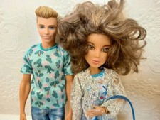 Lovely Set Of Liv Doll With Handbag And Ken In Blue Matching Outfit in VGC