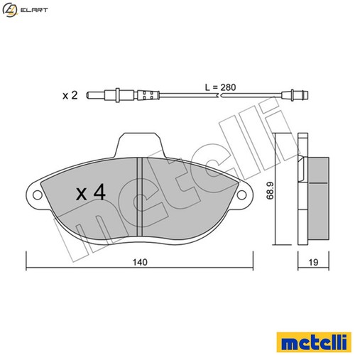 Brake pad set - pad,