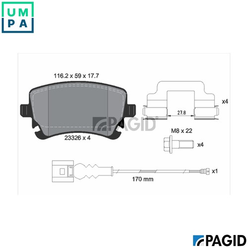 Brake pad set disc - pad,