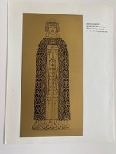 ANTIQUE PRINT MONUMENTAL BRASS RUBBING BLACK ON GOLD 7 PRINTS 