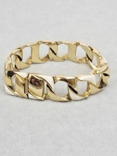 Vintage Christian Dior Two Tone Heavy Chunky Bracelet Fully Signed  Size M L 