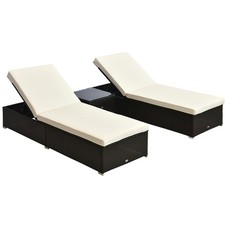 Outsunny 3 Pieces Sun Lounger