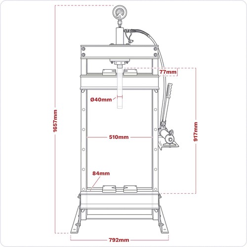 Sealey hydraulic press 10tonne - hydraulic,