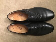 BNIB Gabor sport hovercraft black leather slip ons,rouched, buckle design, 8