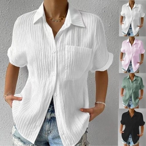 Women button down tops - button,