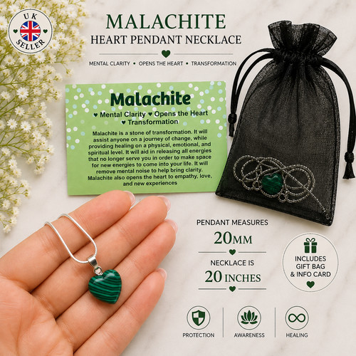 Malachite heart pendant - malachite,