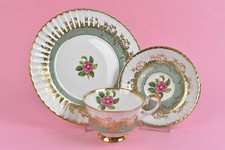 Paragon Cabbage Rose Design Tea Cup Saucer & Side Plate Vintage Not Boxed
