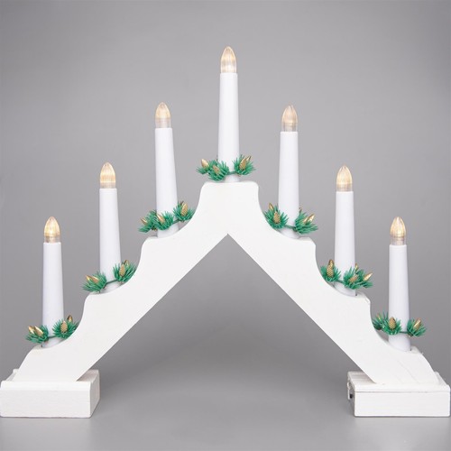 Wooden led candle bridge white - led,