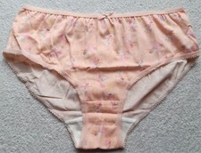 Girls Pretty Peach Print Ballerina Briefs Knickers 12-13 yrs - Ladies Pants 8/10
