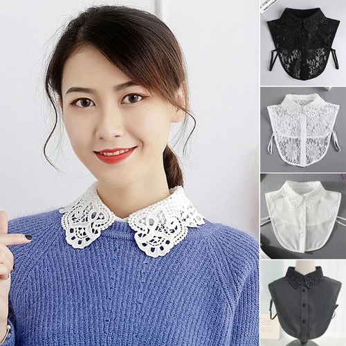 Chiffon fake lace collar - lace,