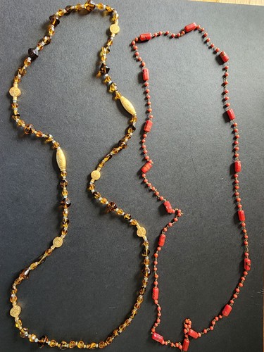Vintage glass bead necklaces - glass,