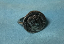 Roman coin silver - pewter, ring