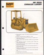 Massey Ferguson "MF 200B" Industrial Crawler Tractor Loader Brochure Leaflet