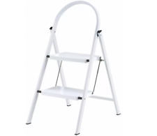 Werner Stepstool Step Ladder 2 Tread Steel Framed White Extended height  .45m