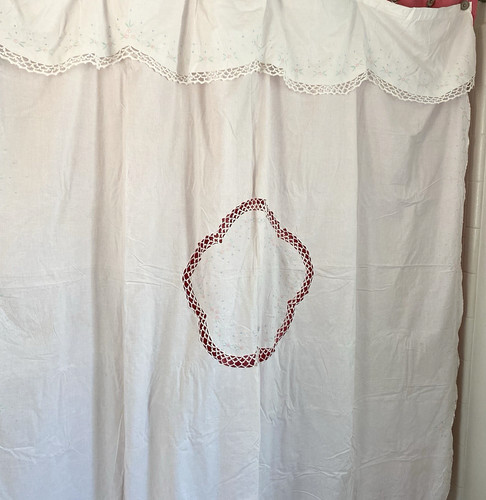 White shower curtain piece - white,